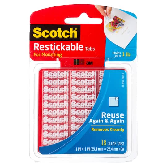 3M Scotch&#xAE; Restickable Mounting Tabs, 18ct.
